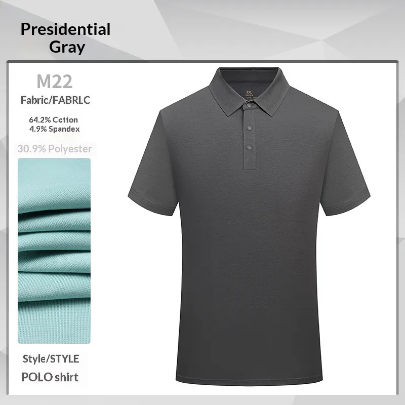 High-end Mercerized Cotton Polo Shirts For Summer - Gray