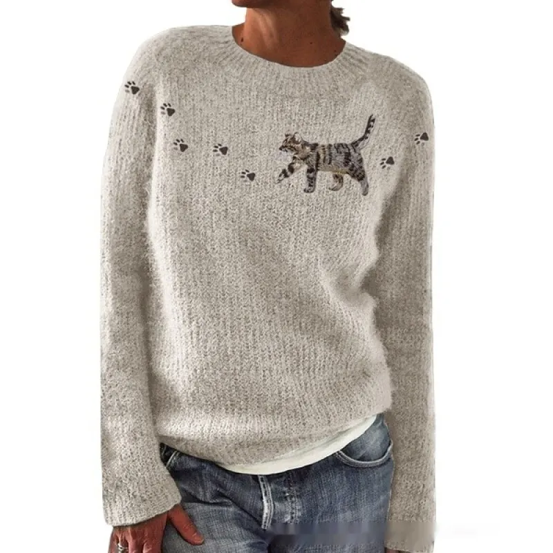 Women's Round-Neck Casual Commuter Sweater - Dynwy91 04