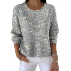 Women's Round-Neck Casual Commuter Sweater - Dynwy91 09 - View 1