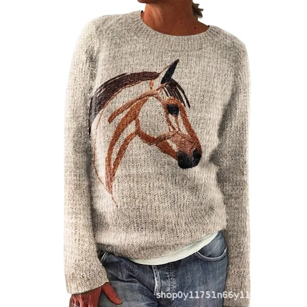 Sweet And Casual Women's Crew neck Sweatshirt With Print Style 3 - Shop at LoveMi