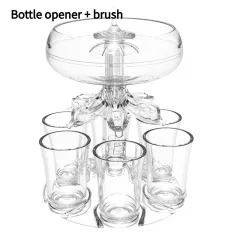 Acrylic Shatterproof Wine Glass Holder Bar KTV Wine Dispenser - White Bottle Opener Brush - View 1