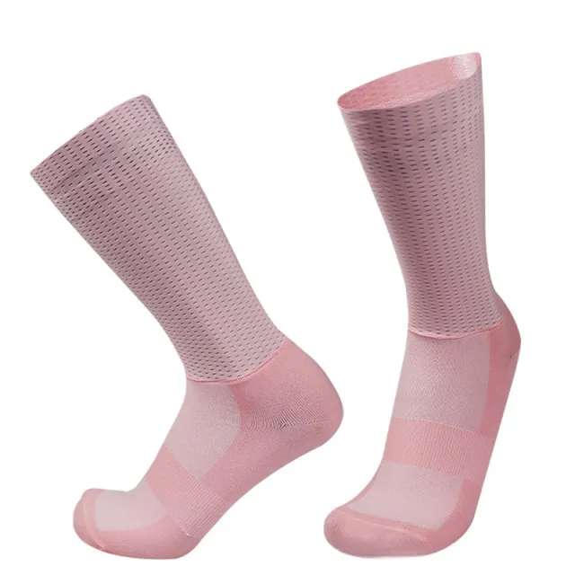 Breathable Sweat Absorbing Silicone Anti slip Cycling Socks Pink - Shop at LoveMi