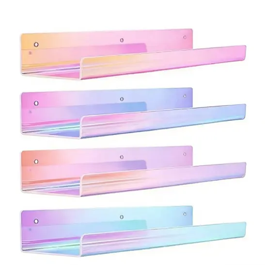 38cm Acrylic Wall-Mounted Storage Rack With U-Shaped Partition