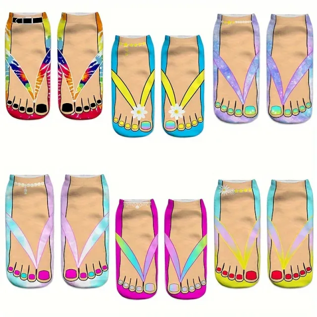 3D printed Flip flop Toe Socks Seta 20Cm Ankle Socks Packagin - Shop at LoveMi