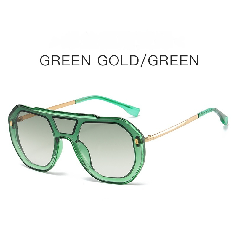 Large-frame Personalized Semi-metal One-piece Sunglasses For Men