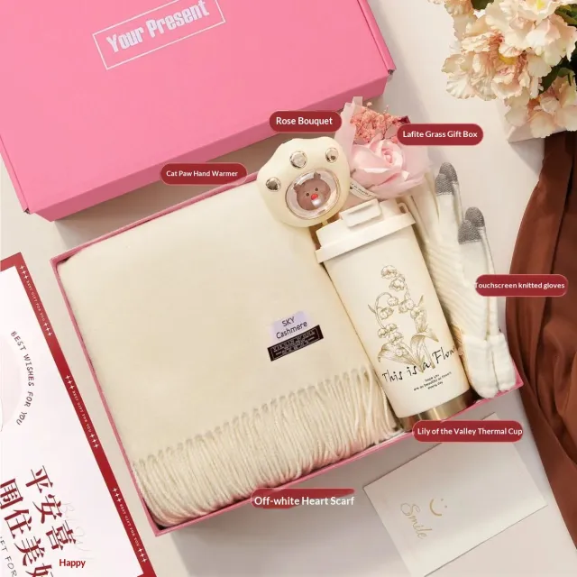 Scarf Thermos Hand Warmer And Glove Set Gift Box Set5 - Shop at LoveMi