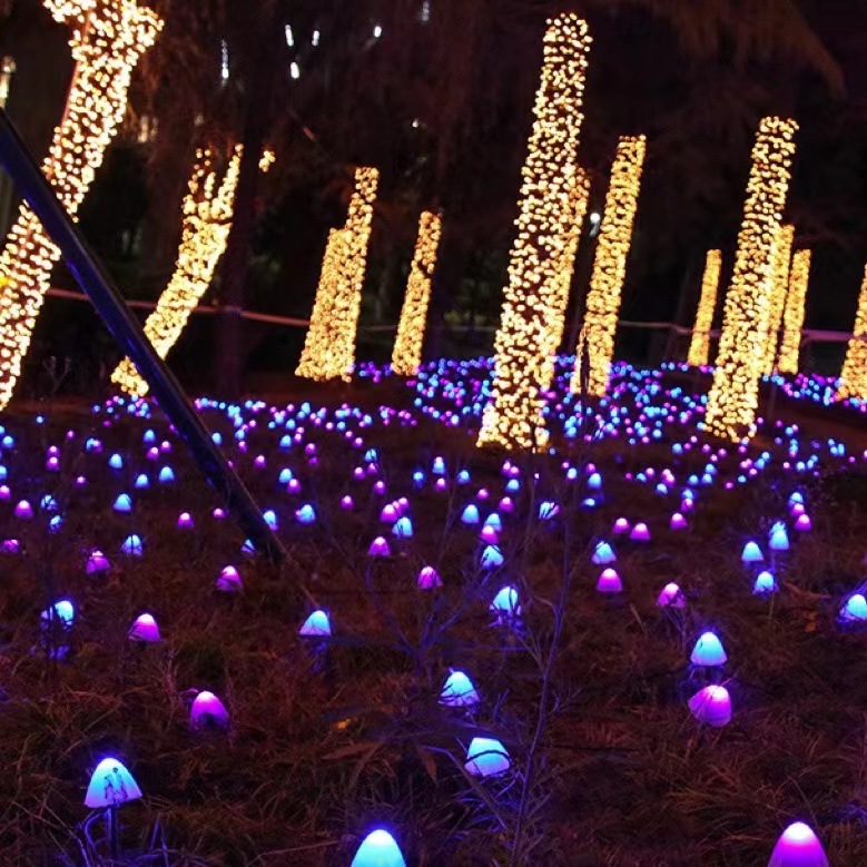 Outdoor Solar LED Mushroom Lamp String - Image 2