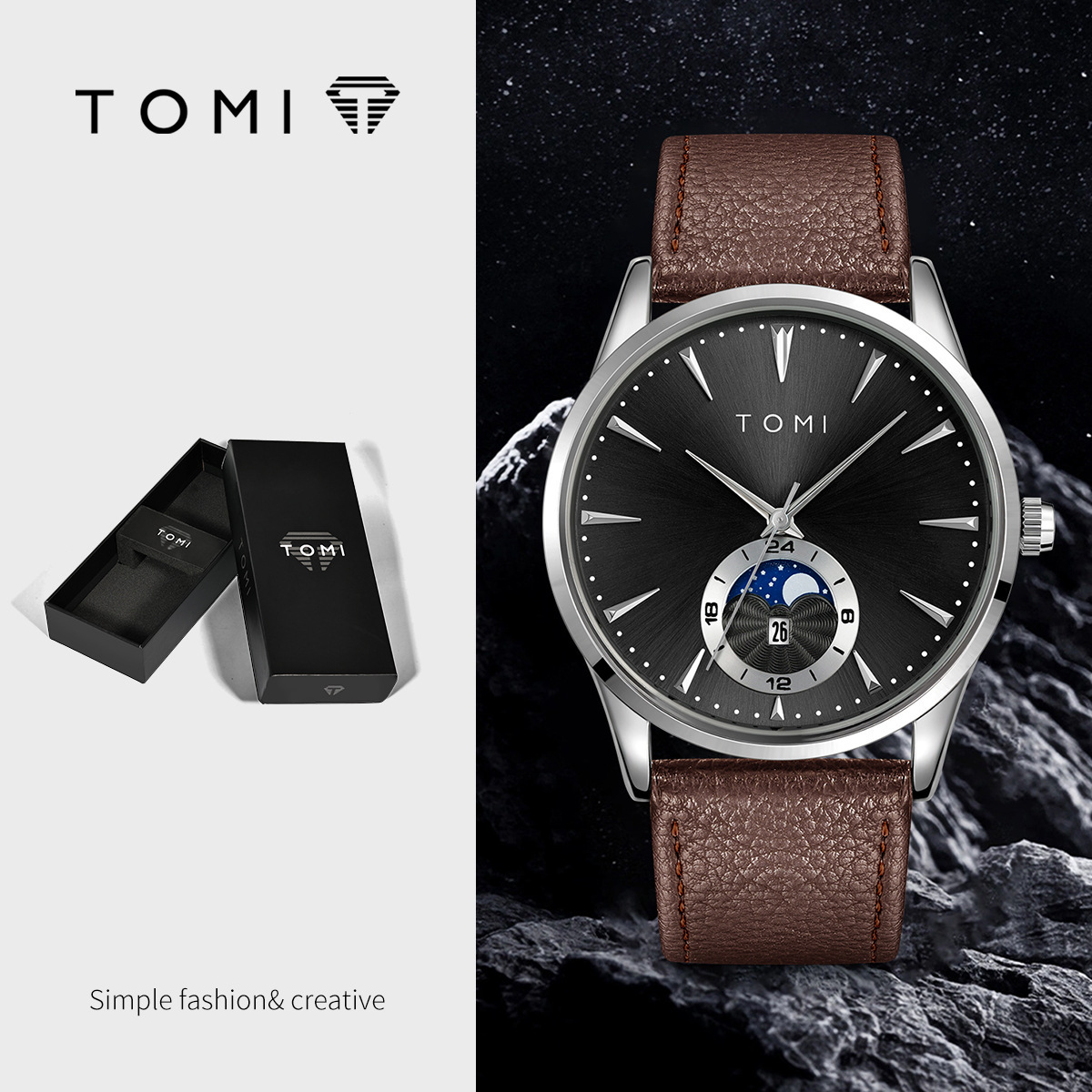 Korean-style Fashionable Round Watch For Men And Women, Simple And Casual 6