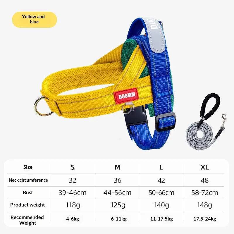 Fashionable Contrasting-Color Non-Constricting Spliced Pet Leash