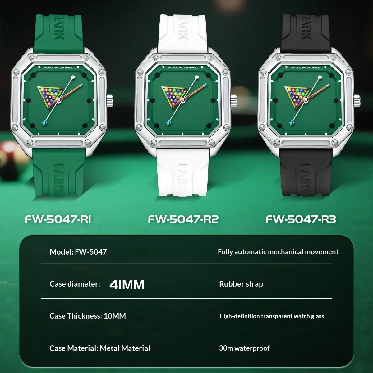 Creative Watch Quartz Wristwatch Personalized Men's With A Billiards-themed Dial