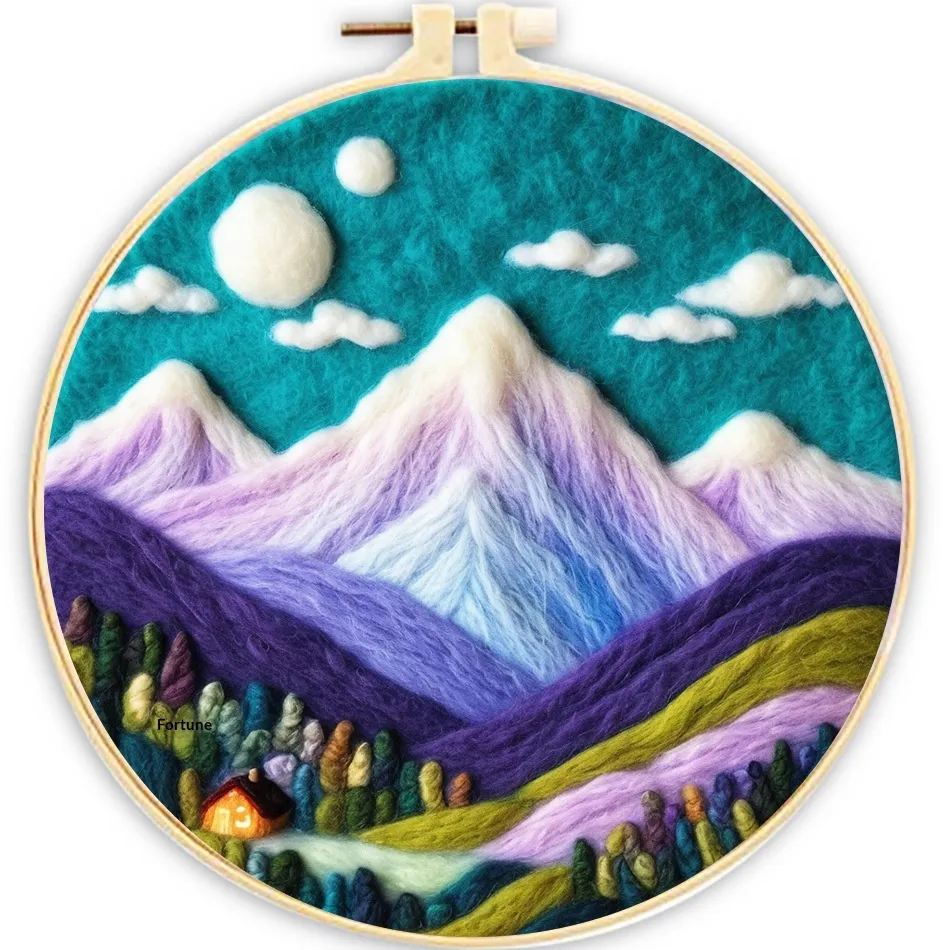 Needle Felt Starter Wool Felt Painting With Embroidery Frame - Mzh 82 Xp