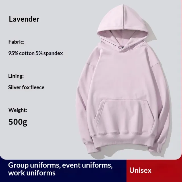 Hooded Hoodie Custom PrintedFor Women With Thickened Velvet Light Purple - Shop at LoveMi