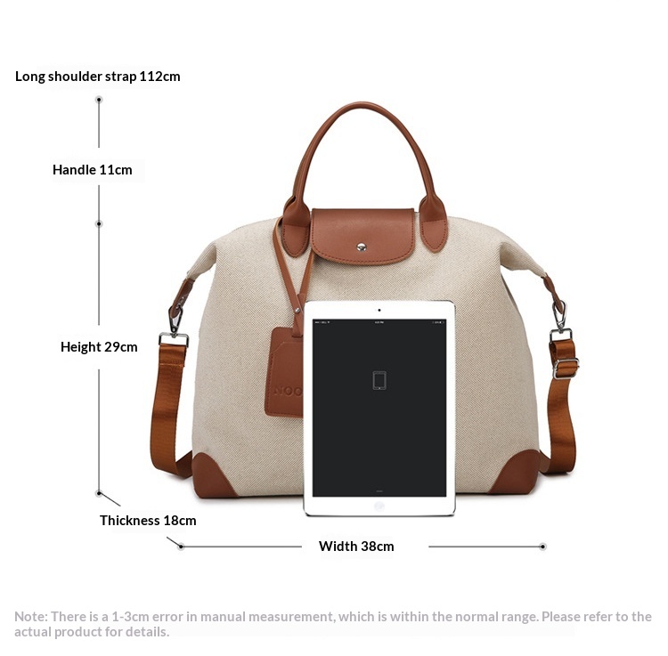 Beige Travel Overnight Duffel