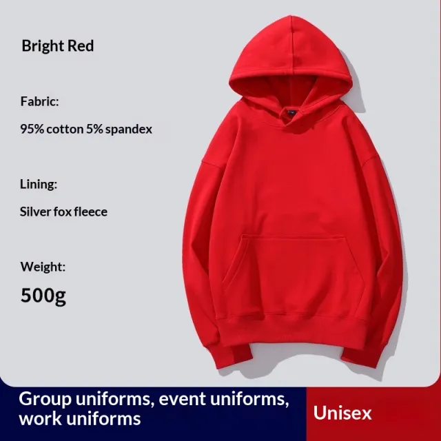 Hooded Hoodie Custom PrintedFor Women With Thickened Velvet Big Red - Shop at LoveMi