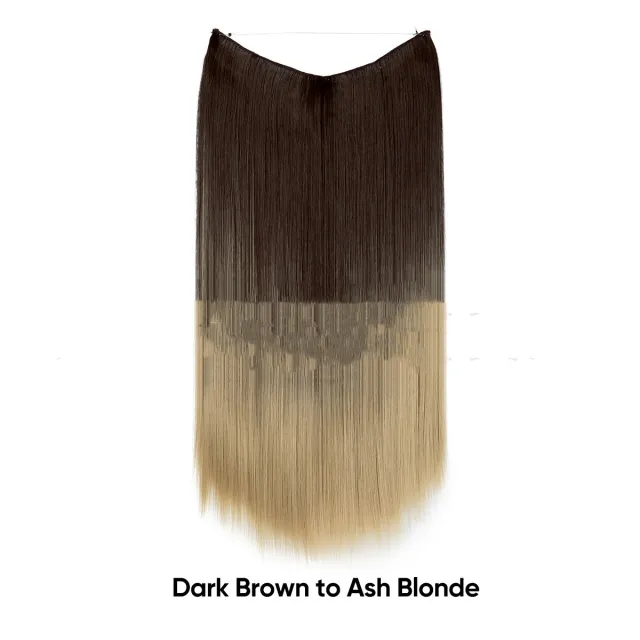 Women's One piece Adjustable Invisible Straight Multi color Gradient Hair Extension Fishline 6T24 Style - Shop at LoveMi