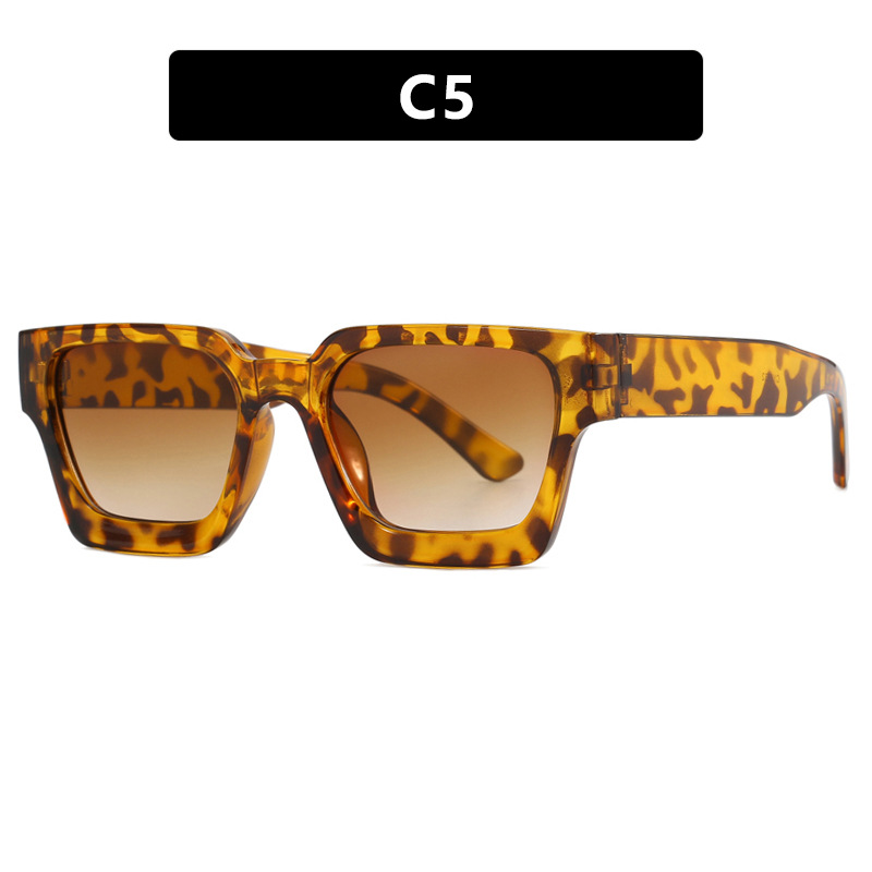 Retro Square Sunglasses For Women Leopard Print Double Tea - Shop at LoveMi
