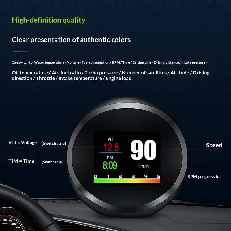 High-definition Portable LCD Multi-function Instrument Display For Vehicles