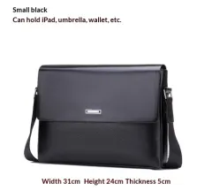 Trendy Men's Business Office And Casual Large-capacity Leather Bag - Black - View 1