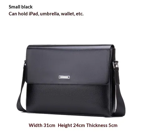 Trendy Men's Business Office And Casual Large capacity Leather Bag Black - Shop at LoveMi