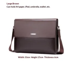 Trendy Men's Business Office And Casual Large-capacity Leather Bag - Lemon Color-Large Size - View 1