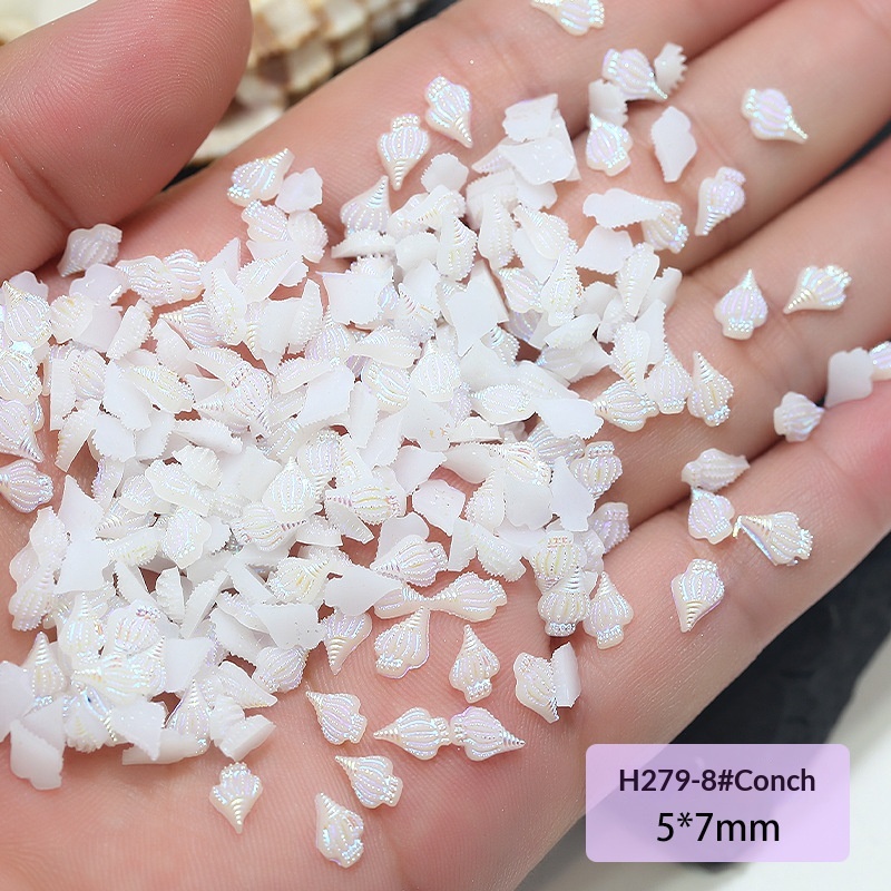 Accessoires d’ongles DIY en résine, série coquillages marins – H279 8 Conch, 1 pièce