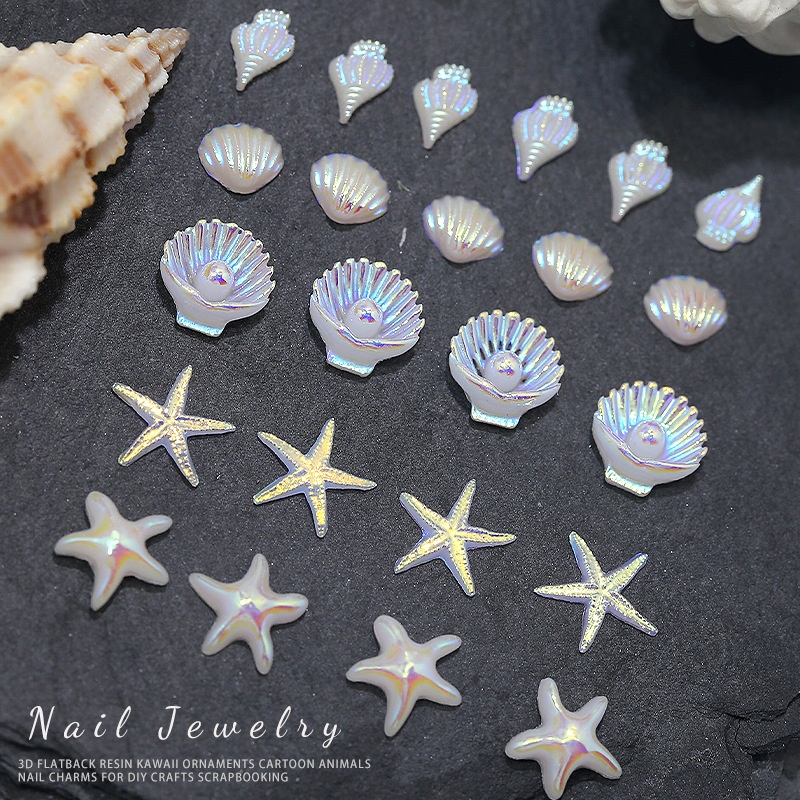 Accessoires d’ongles DIY en résine, série coquillages marins – H279 8 Conch, 1 pièce