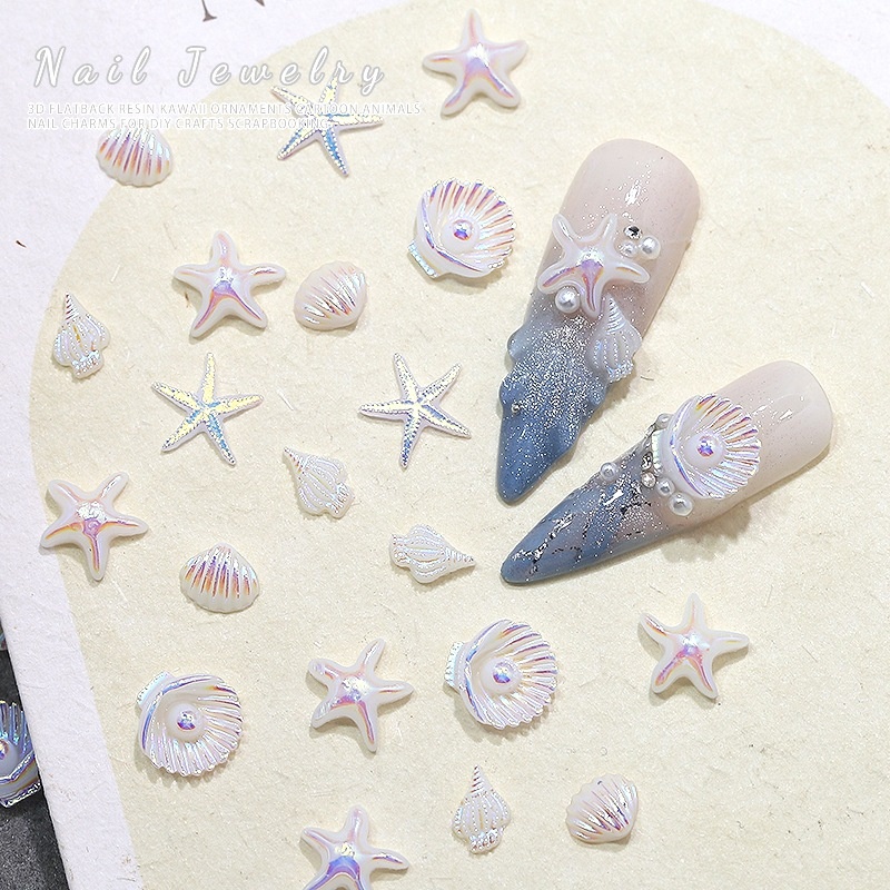 Accessoires d’ongles DIY en résine, série coquillages marins – H279 8 Conch, 1 pièce