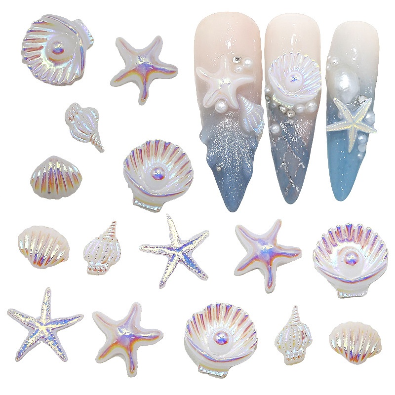 Accessoires d’ongles DIY en résine, série coquillages marins – H279 8 Conch, 1 pièce