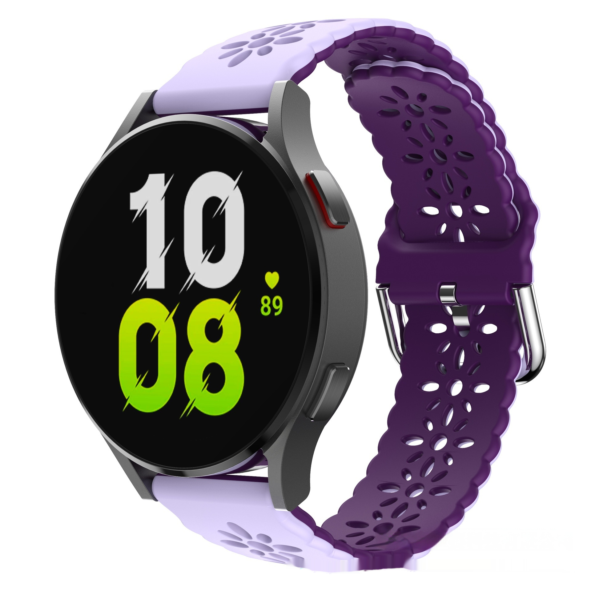 Double-layer Colored Hollow-out Plum Blossom Silicone Watch Strap - Image 6
