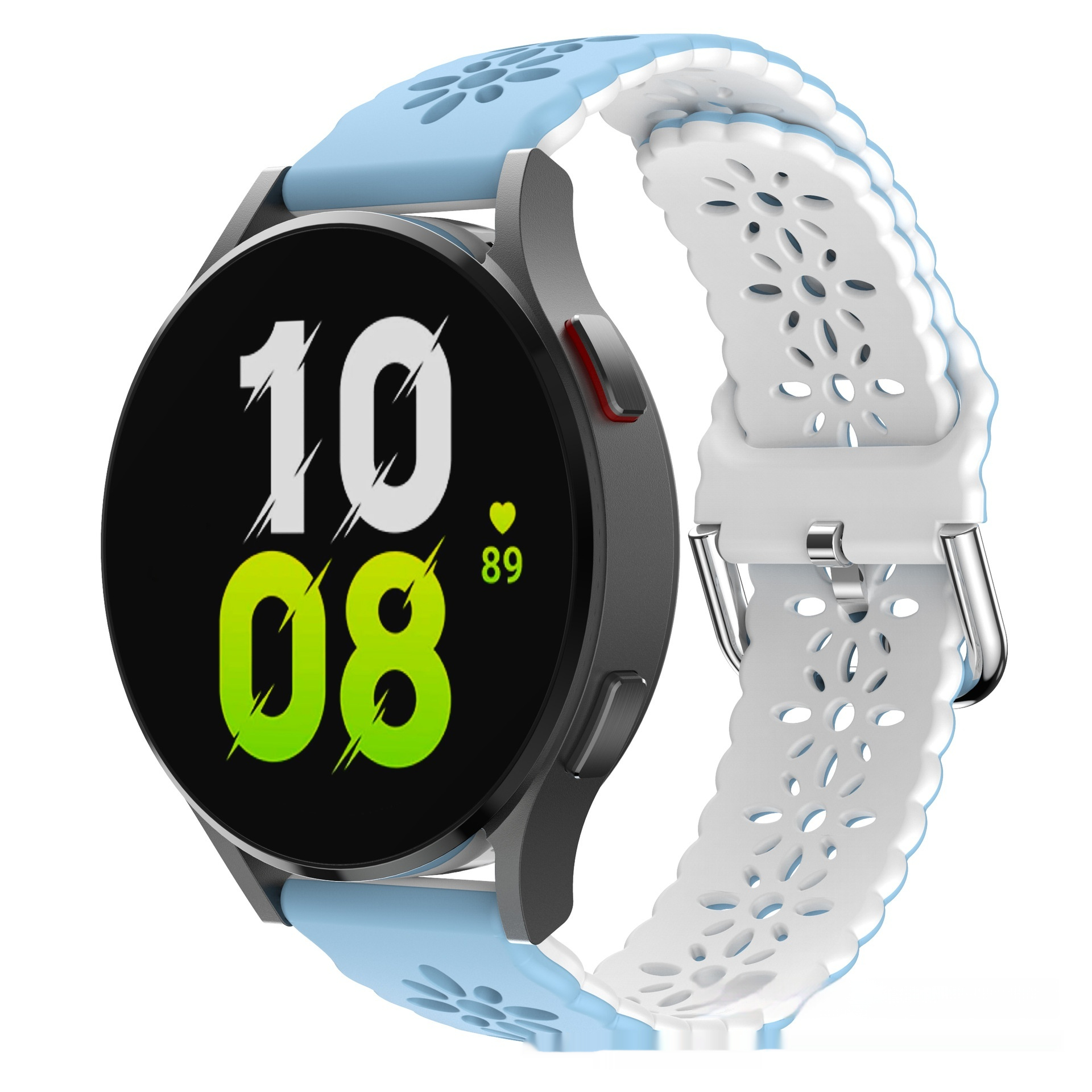 Double-layer Colored Hollow-out Plum Blossom Silicone Watch Strap - Image 14