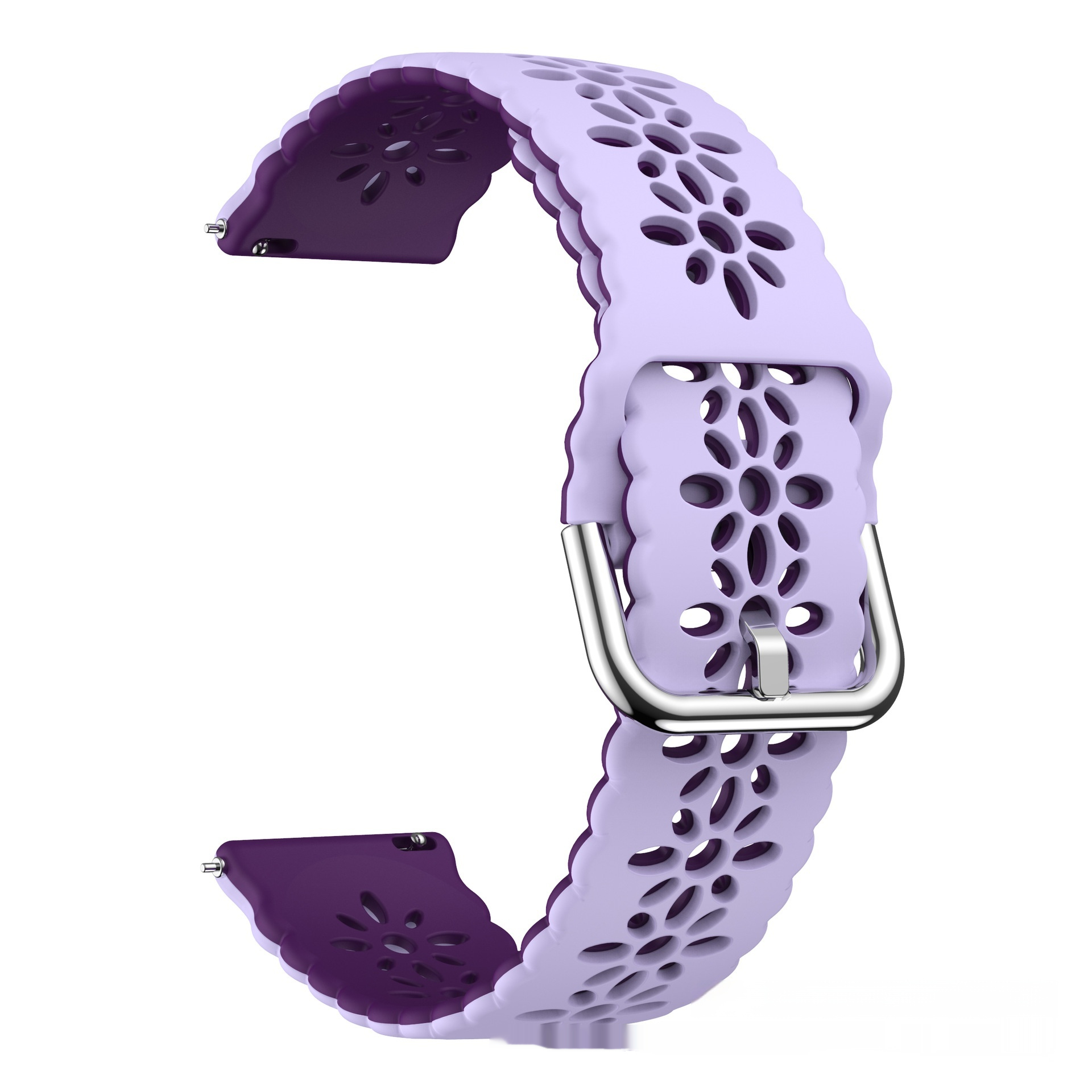 Double-layer Colored Hollow-out Plum Blossom Silicone Watch Strap - Image 11