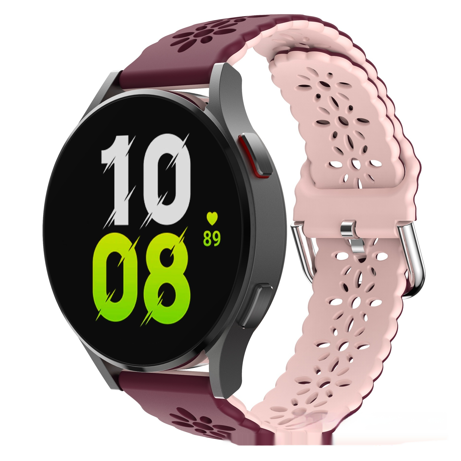 Double-layer Colored Hollow-out Plum Blossom Silicone Watch Strap - Image 10