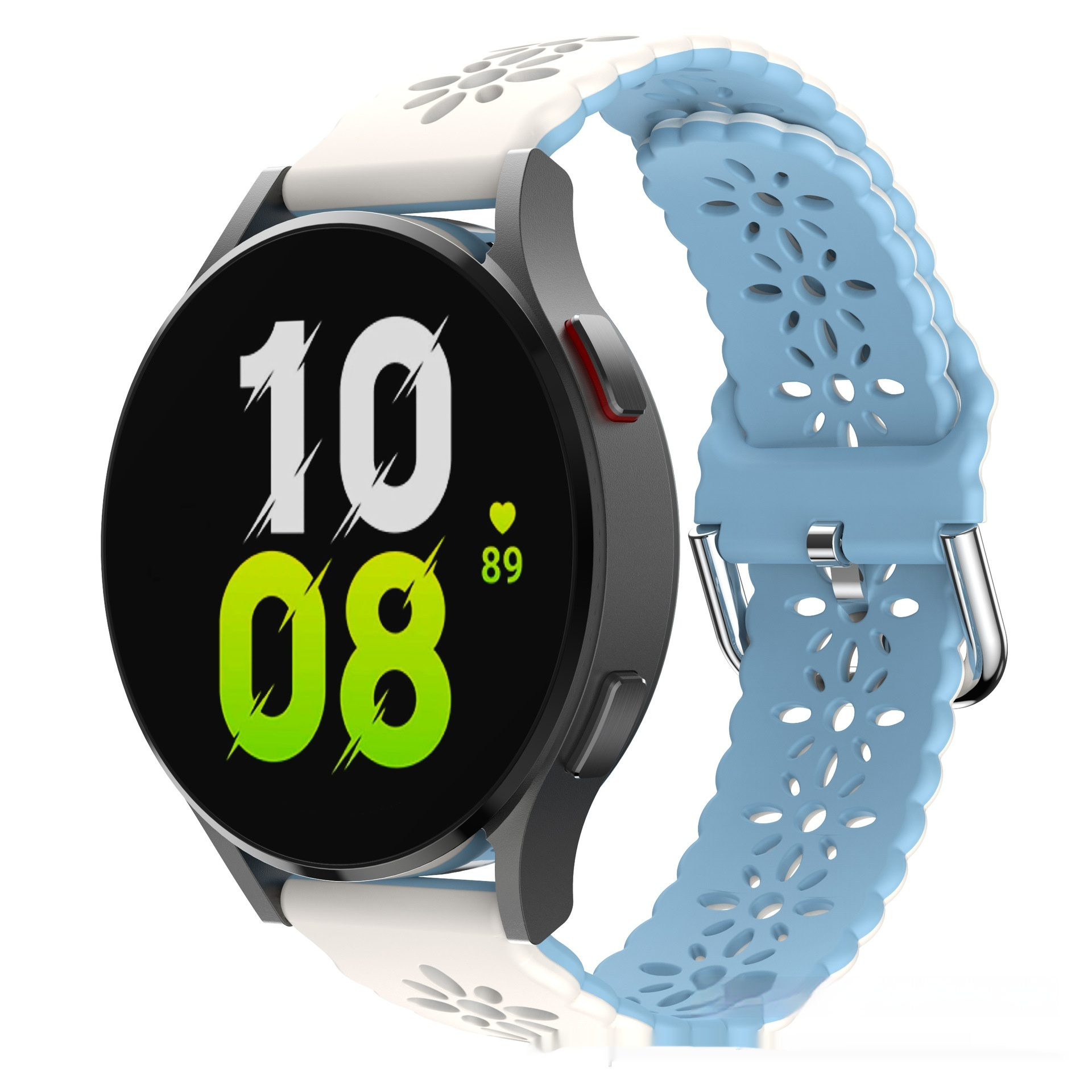 Double-layer Colored Hollow-out Plum Blossom Silicone Watch Strap - Image 12