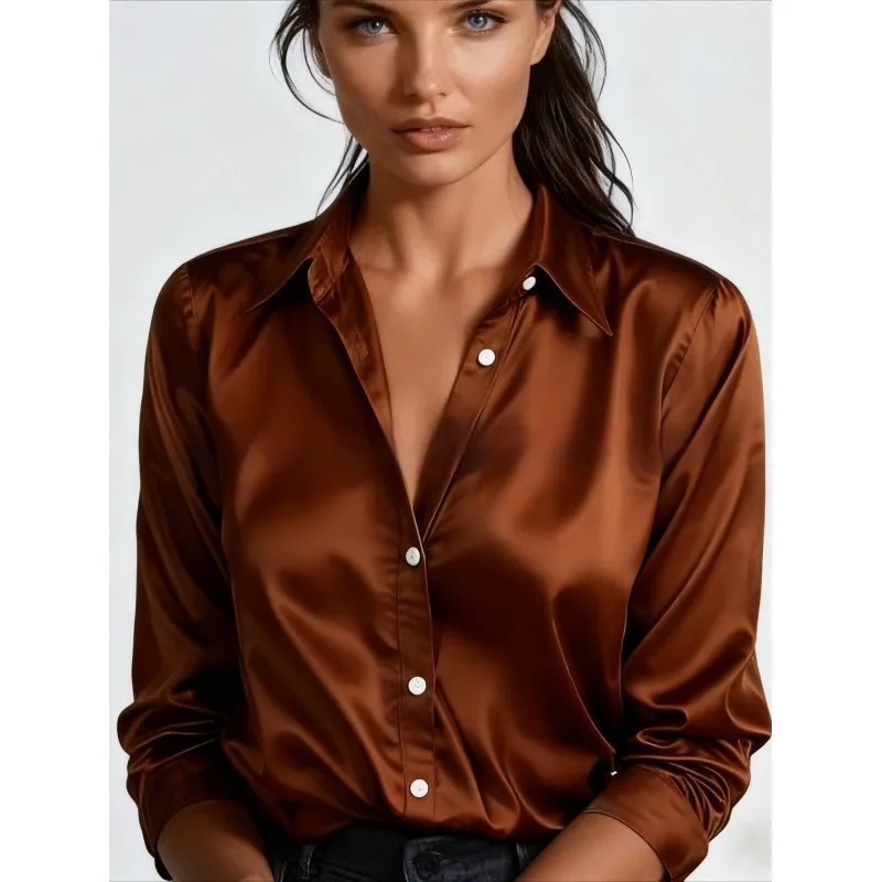 Solid-color Casual Loose-fit Women's Shirt - 137 Tlsdcs 11-3Xl