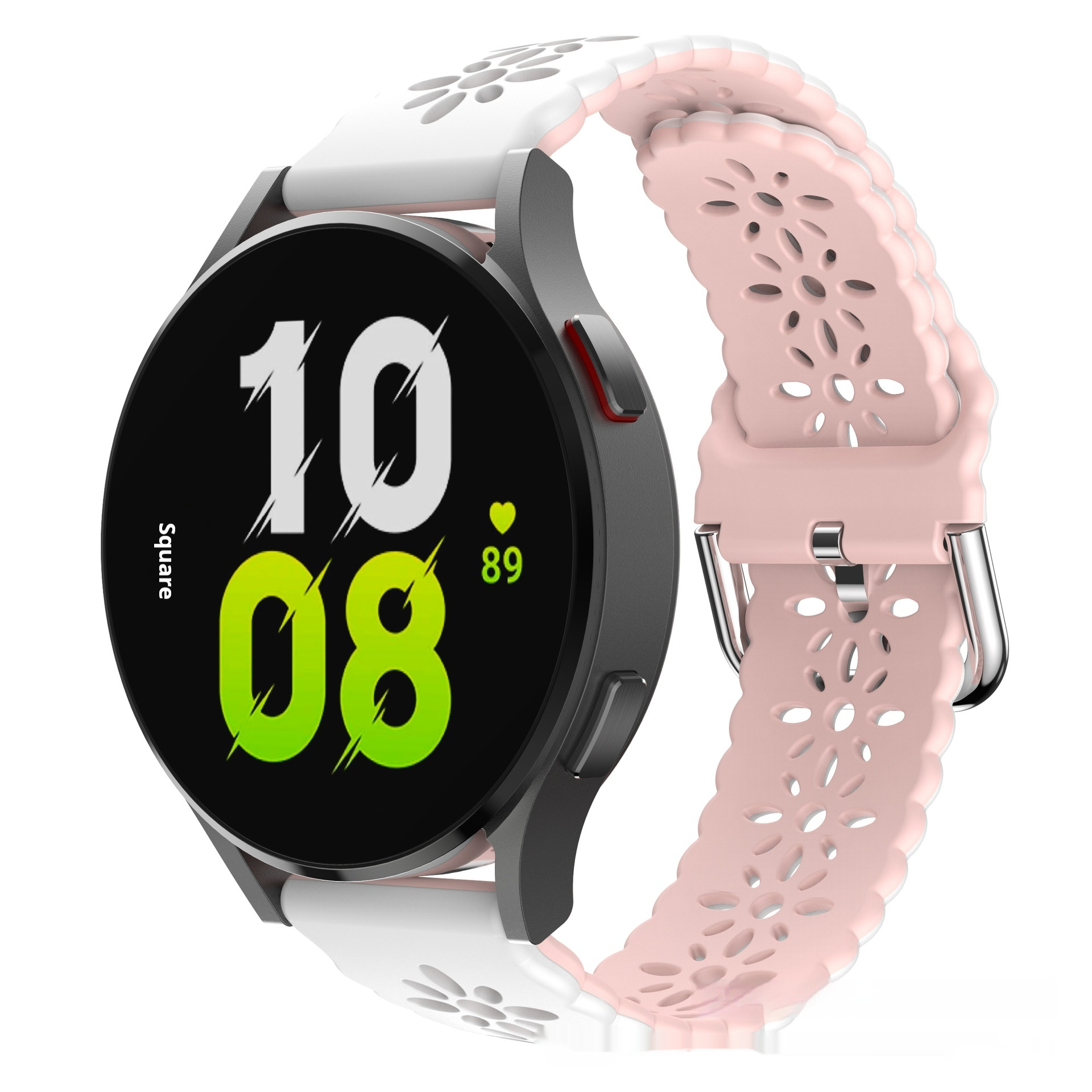 Double-layer Colored Hollow-out Plum Blossom Silicone Watch Strap - Image 9