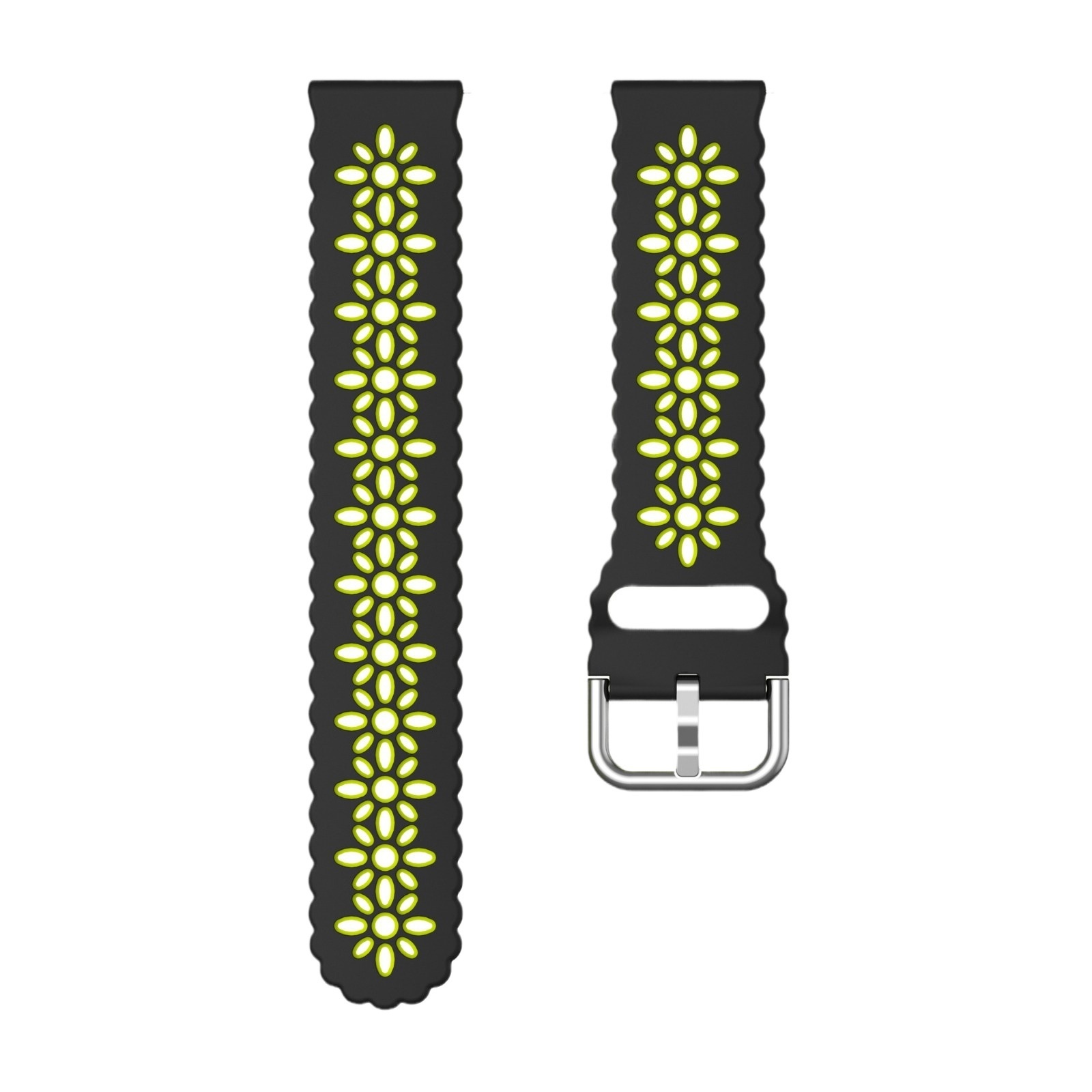 Double-layer Colored Hollow-out Plum Blossom Silicone Watch Strap