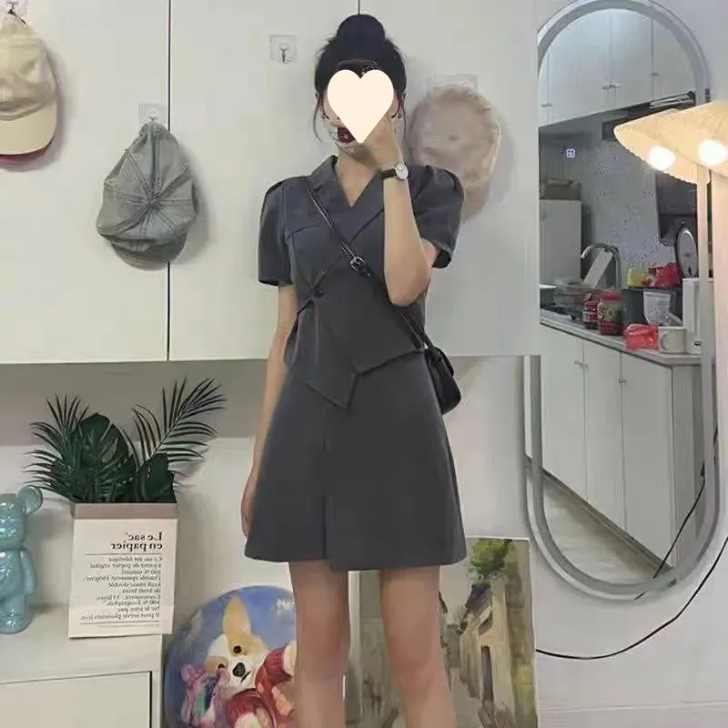French-style Figure-flattering Versatile Midi Skirt - Short Skirt Two Piece Suit-4Xl
