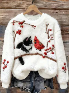 3D Digital Print Pattern Christmas Women's Flannel Sweatshirt - Lyj3-3Xl - View 1