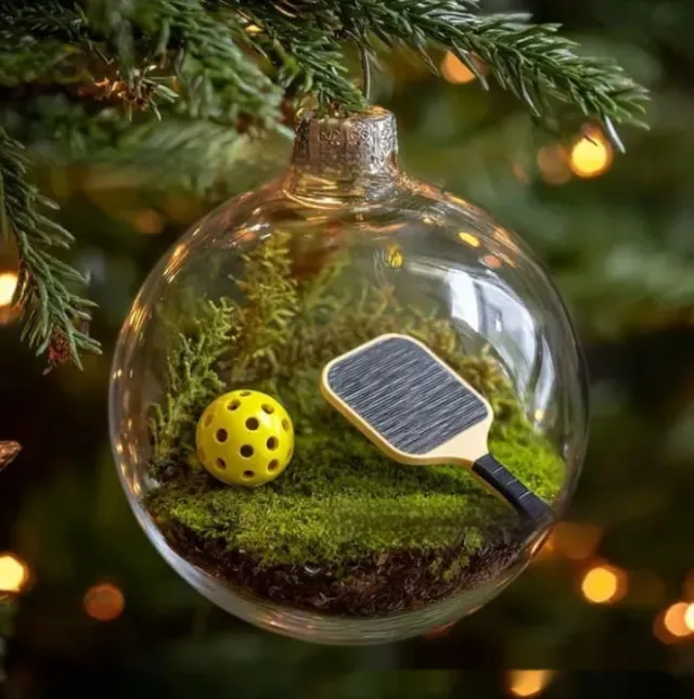 Sports Holiday Ornament Christmas Glass Decoration Pickleball - Shop at LoveMi