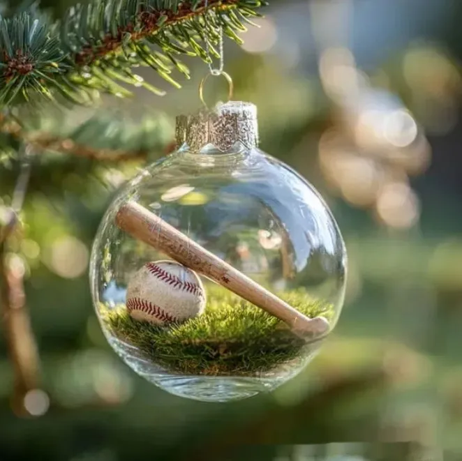 Sports Holiday Ornament Christmas Glass Decoration - Baseball