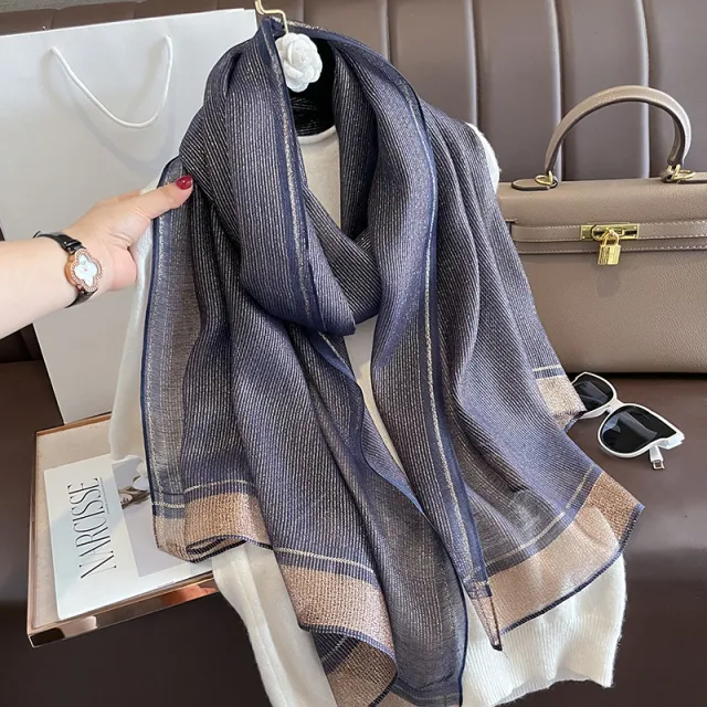 Women's Lightweight Silk Shawl, Elegant Long style For Socialites Blue - Shop at LoveMi