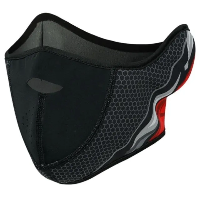 Fleece lined Thermal Face Maskcold proof Windproof Dustproof Breathable And Protects Ears And Face Striped Red - Shop at LoveMi