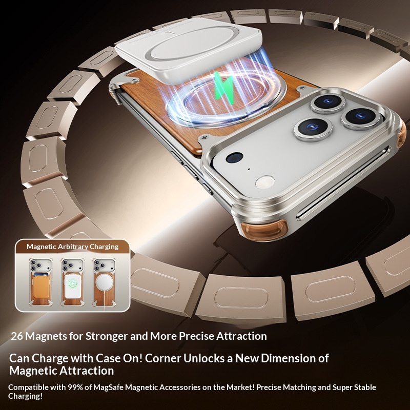 Walnut Wood Frameless Phone Case