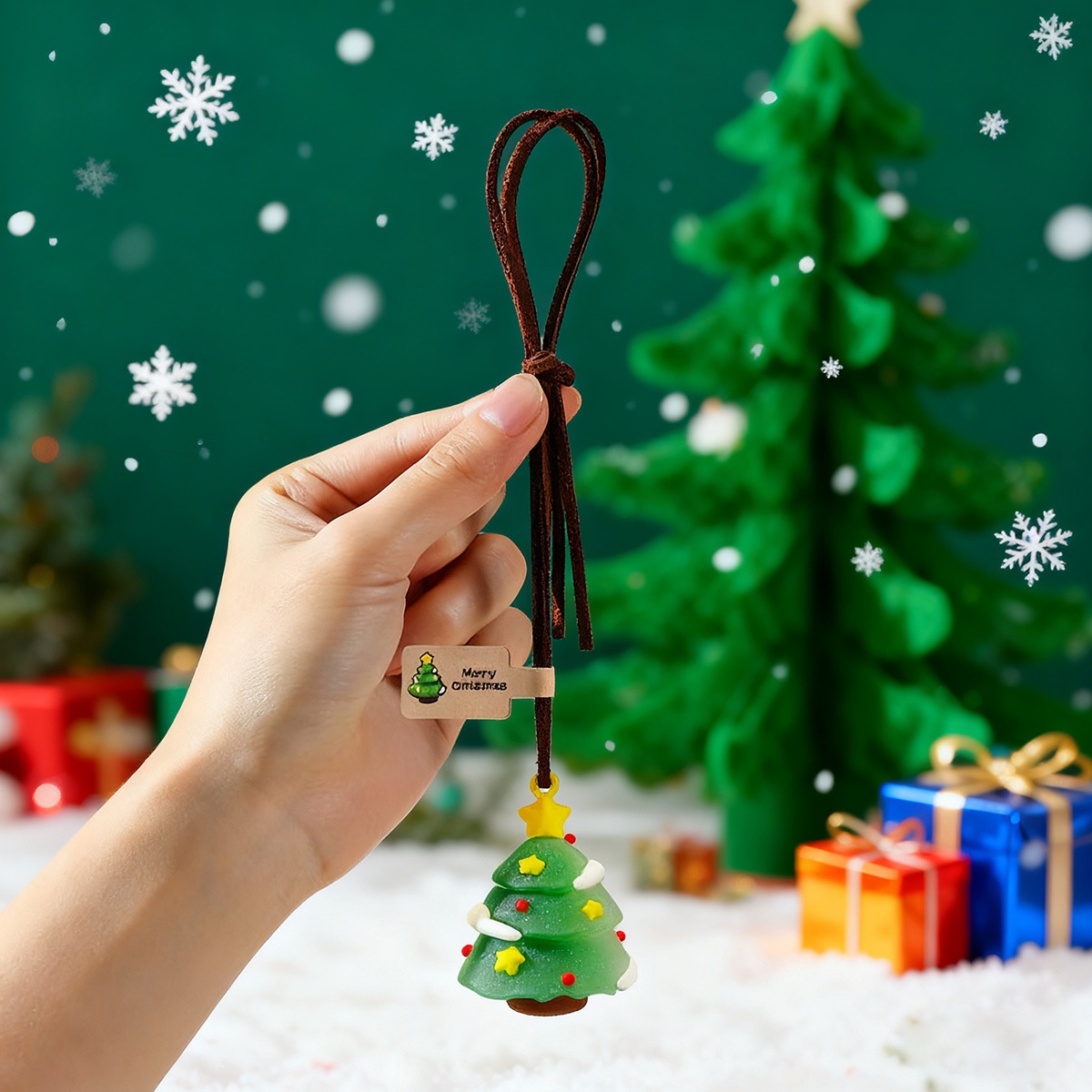 Christmas Tree Silicone Ornament With Glowing And Color-changing Lights