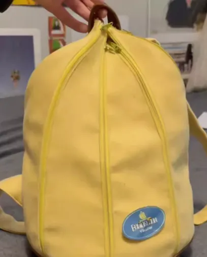 Girls' Backpack For Junior And Senior High School Students Large-capacity Student Bag Banana-shaped - Yellow
