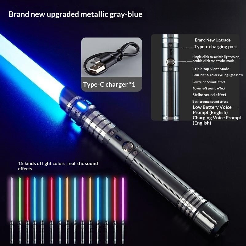 Metallic Luminous Star Wars Weapon Sound-and-Light LED Light Combo Extendable Glow Stick