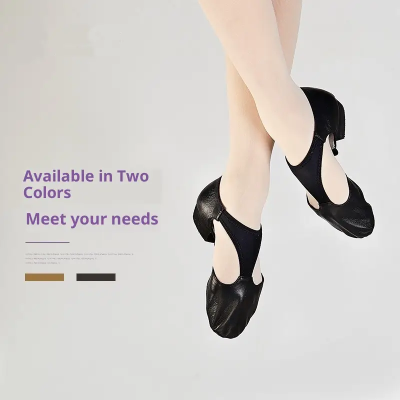 Full-grain Leather Teacher Jazz Dance Shoes With Soft Soles
