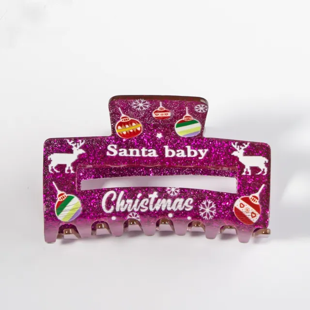 Female Creative Versatile Christmas Print Clip Purple - Shop at LoveMi