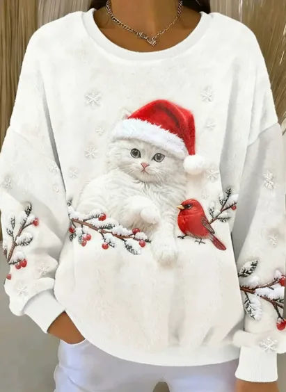 3D printed Christmas Women's Hoodie White - Shop at LoveMi