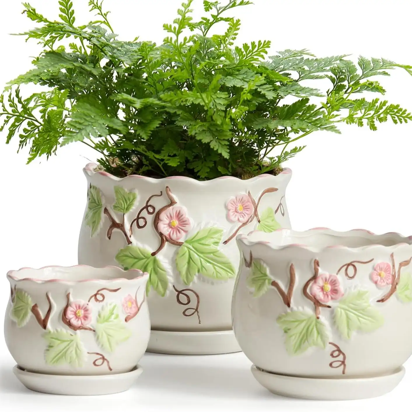 Large-sizedPersonalized Indoor Flower Pot With TrayMinimalist DesignPerfect For Succulents